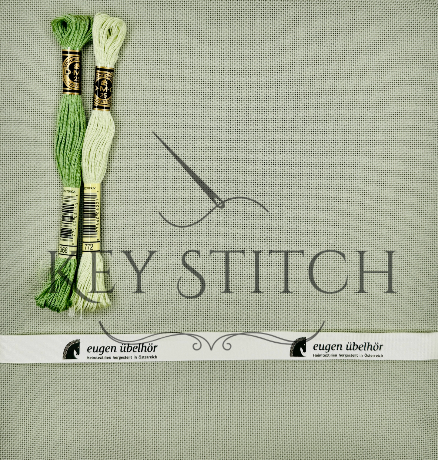 Übelhör Etamin 25ct Colour 263 Mandelgrün