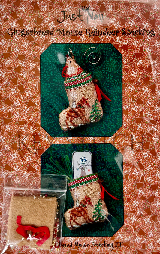 Just Nan - Gingerbread Mouse Reindeer Stocking